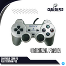 CONTROLE COM FIO PLAYSTATION PS2 [ORIGINAL PRATA]