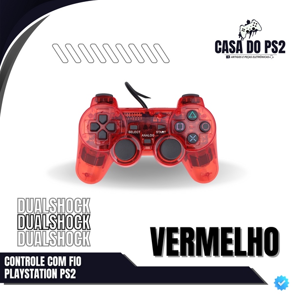 CONTROLE COM FIO PLAYSTATION PS2 [DUALSHOCK]