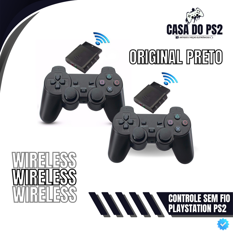 CONTROLE SEM FIO PLAYSTATION PS2 [WIRELESS]